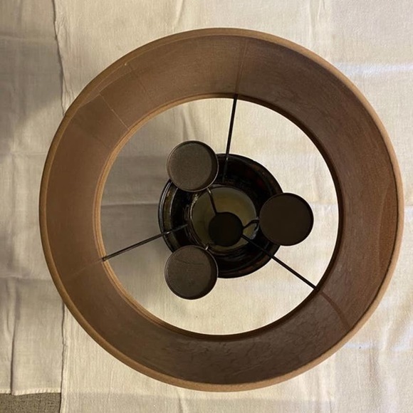 PartyLite Amaretto Swirl Multi Tealight Lamp Base P91067B Shade P91057S RETIRED - Picture 4 of 7